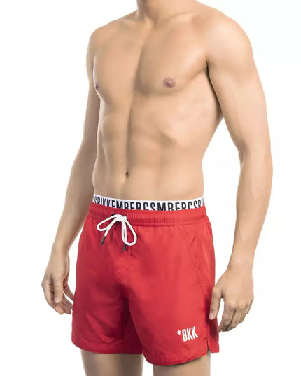 Bikkembergs Red Polyester Men Swim Short