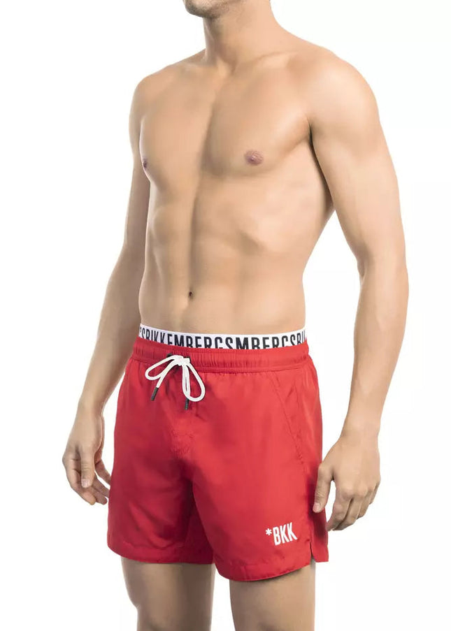 Bikkembergs Red Polyester Men Swim Short