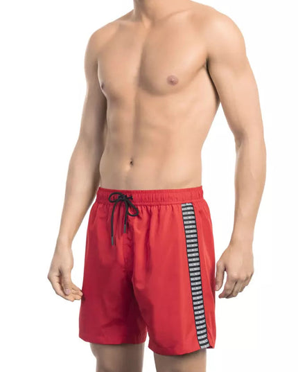 Bikkembergs Red Polyester Men Swim Short