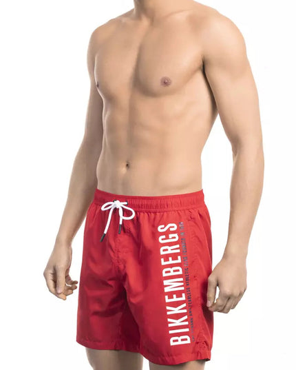 Bikkembergs Red Polyester Men Swim Short