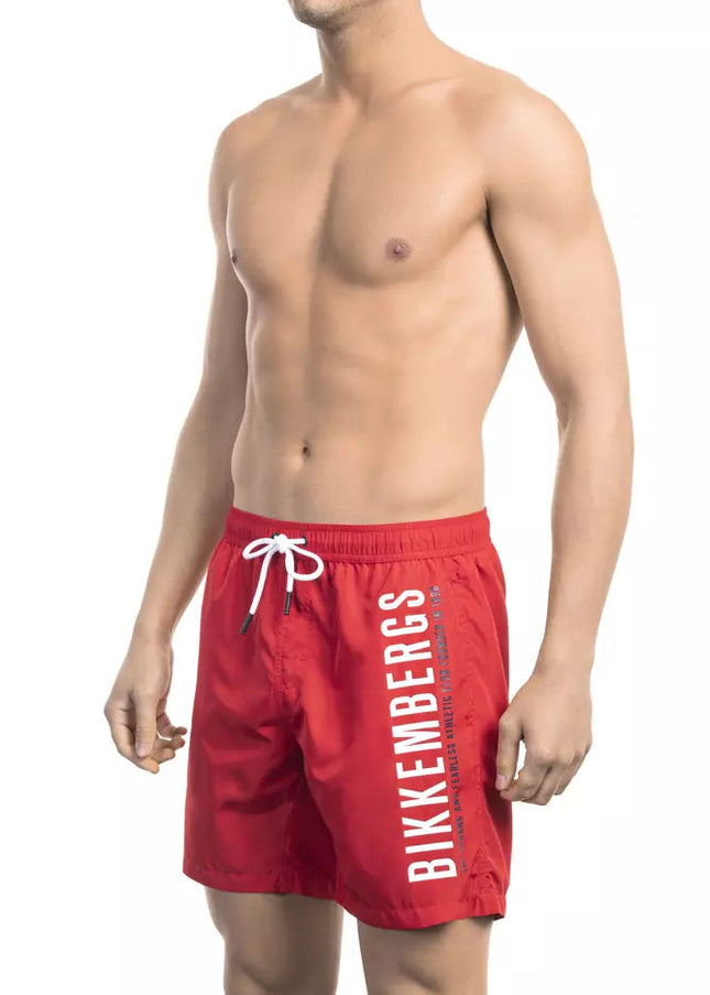 Bikkembergs Red Polyester Men Swim Short