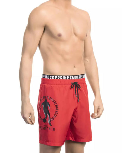 Bikkembergs Red Polyester Men Swim Short