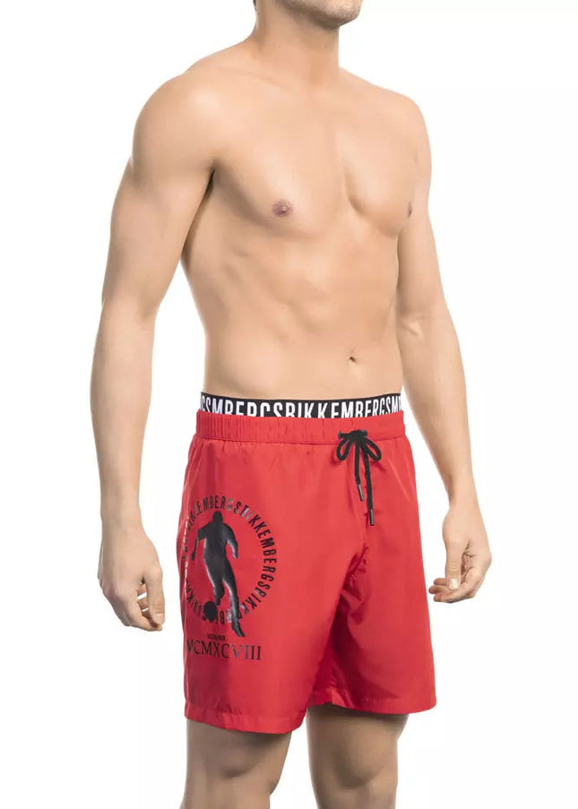 Bikkembergs Red Polyester Men Swim Short