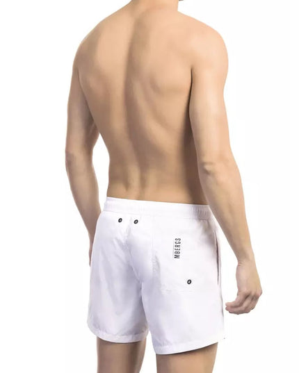 Bikkembergs White Polyamide Men Swim Short