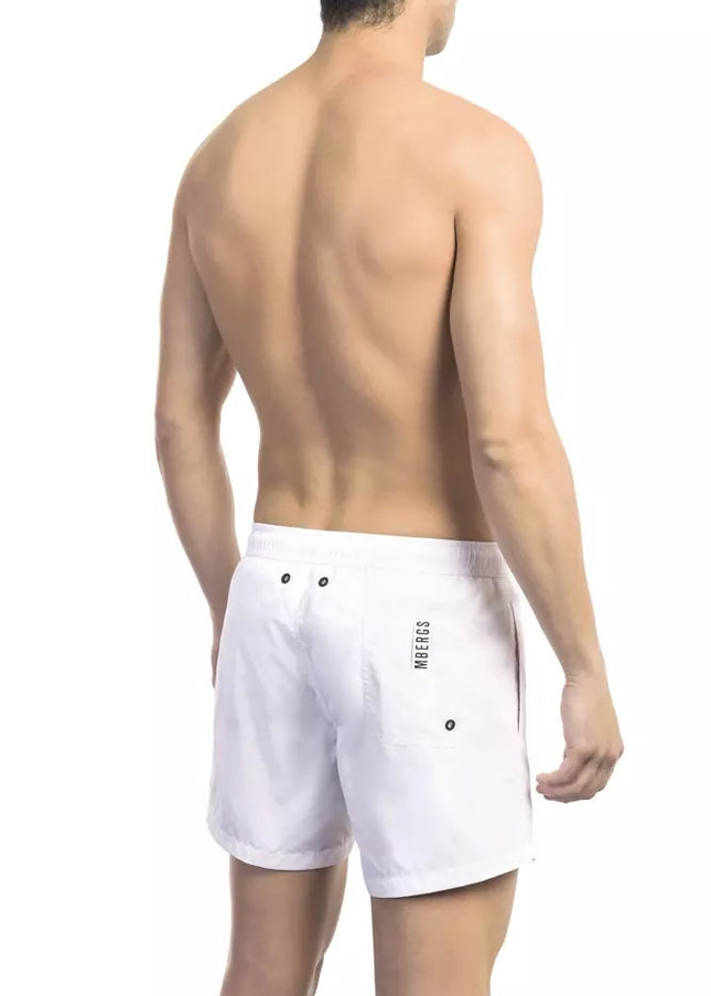 Bikkembergs White Polyamide Men Swim Short