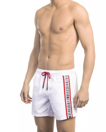 Bikkembergs White Polyamide Men Swim Short