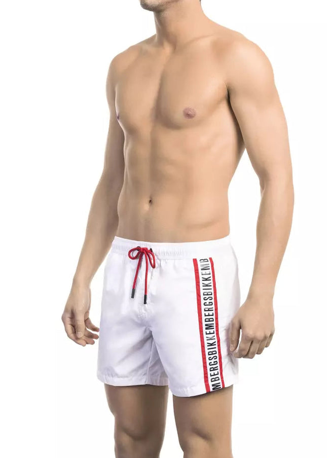 Bikkembergs White Polyamide Men Swim Short