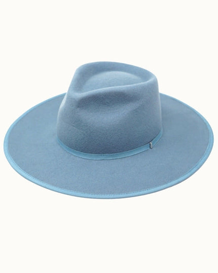 Billie - 100% Wool Felt Rancher, Satin Lined, Powder Blue