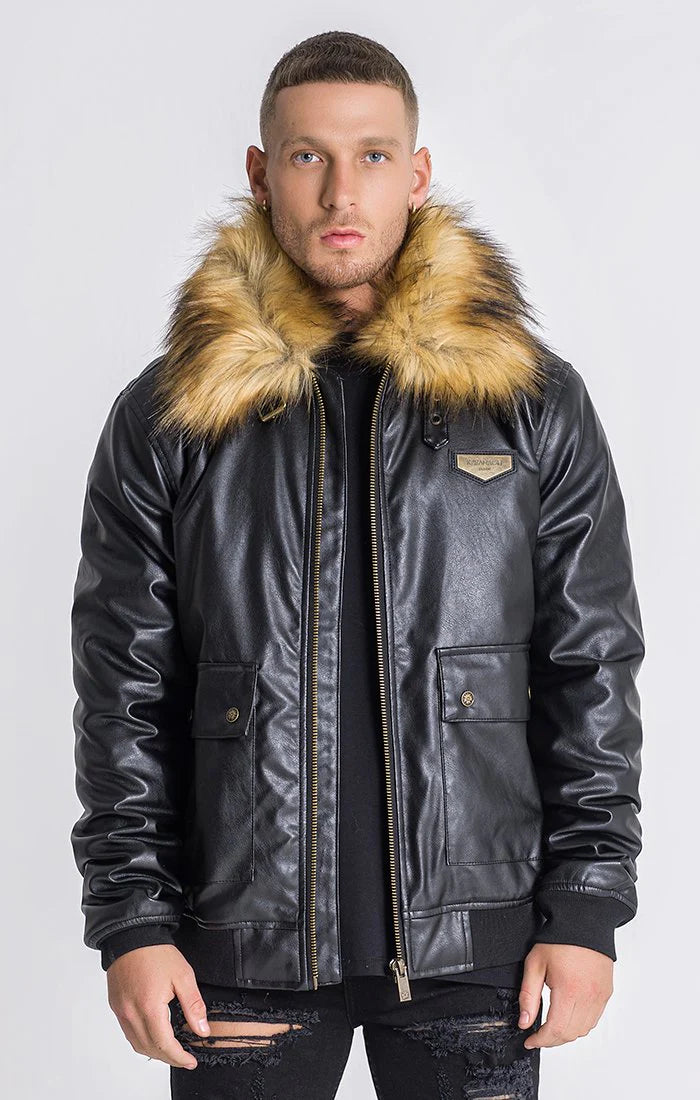 GK Lux Black Aviator Jacket-Clothing - Men-Gianni Kavanagh-Urbanheer