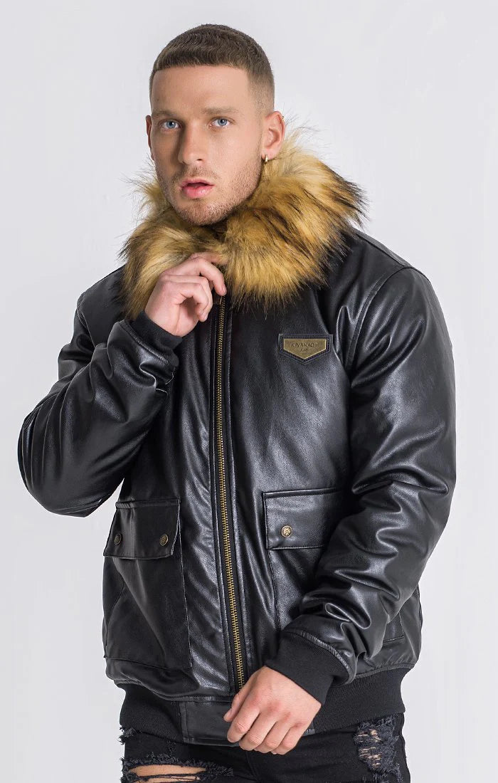 GK Lux Black Aviator Jacket-Clothing - Men-Gianni Kavanagh-Urbanheer