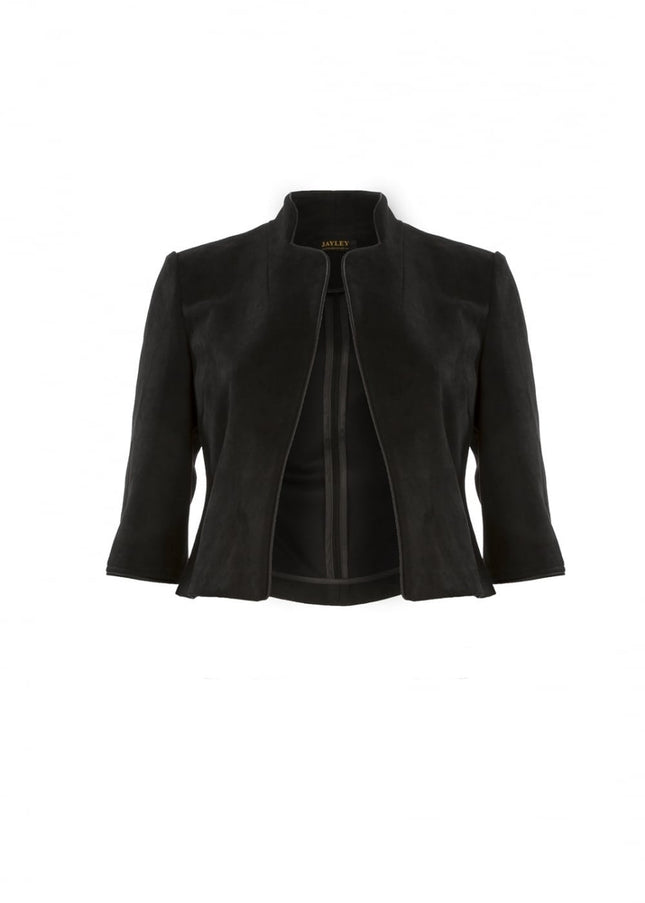 Black Faux Suede Jacket-3