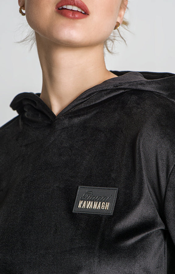 Black Montecarlo Cropped Hoodie-Clothing - Women-Gianni Kavanagh-Urbanheer