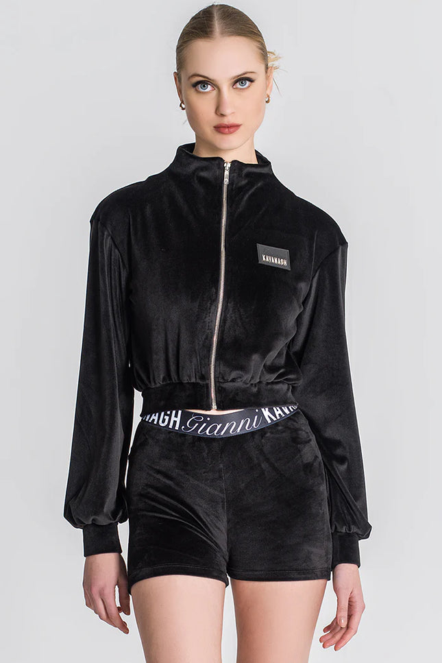 Black Montecarlo Cropped Jacket-Clothing - Women-Gianni Kavanagh-Urbanheer