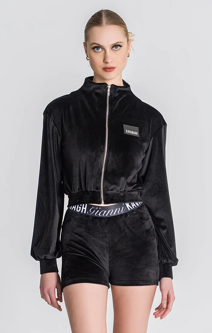 Black Montecarlo Cropped Jacket-Clothing - Women-Gianni Kavanagh-Urbanheer