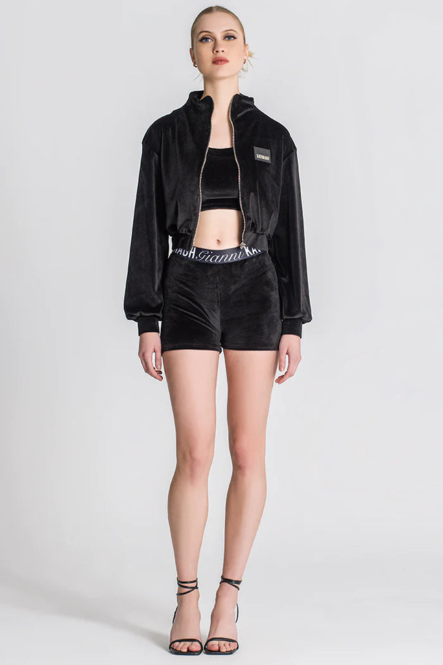 Black Montecarlo Cropped Jacket-Clothing - Women-Gianni Kavanagh-XS-Black-Urbanheer