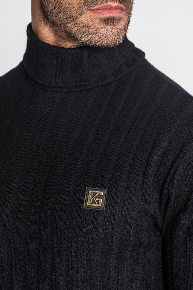 Black Ribbed Turtleneck