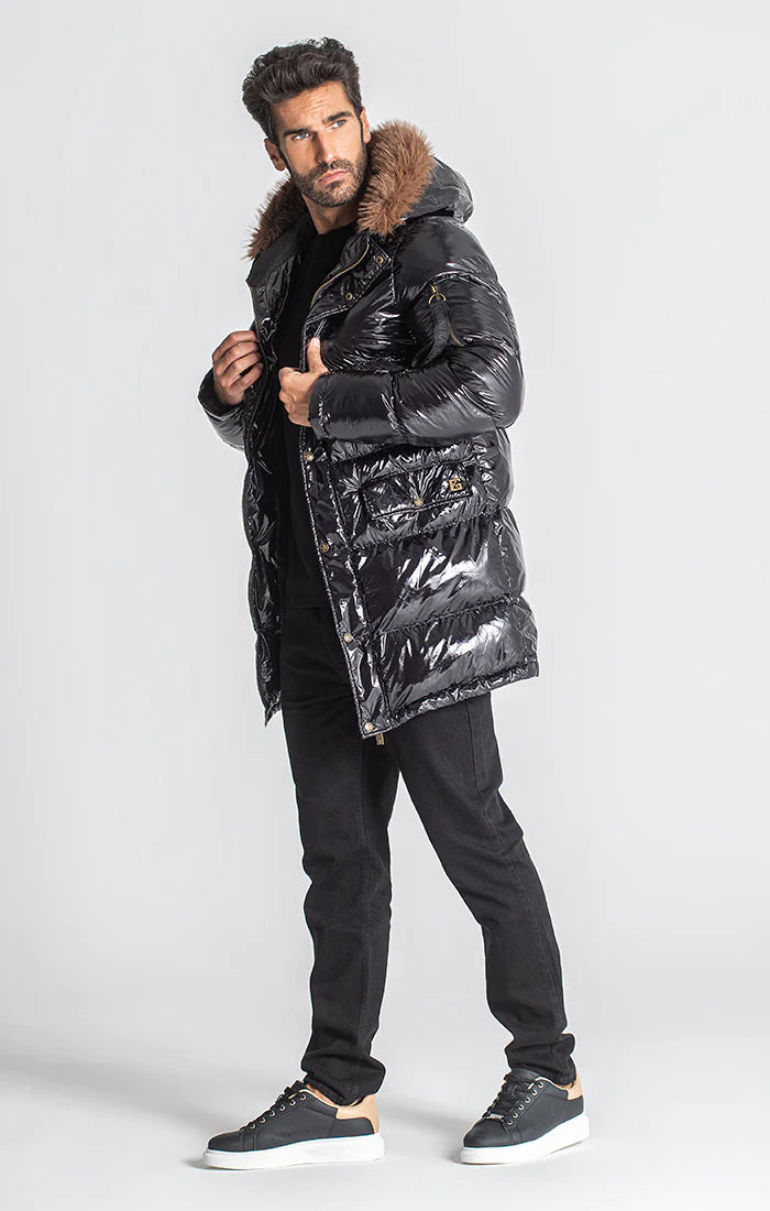 Black Id Glossy Coat-Clothing - Women-Gianni Kavanagh-Urbanheer