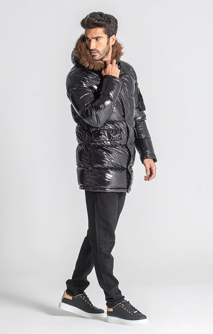 Black Id Glossy Coat-Clothing - Women-Gianni Kavanagh-Urbanheer