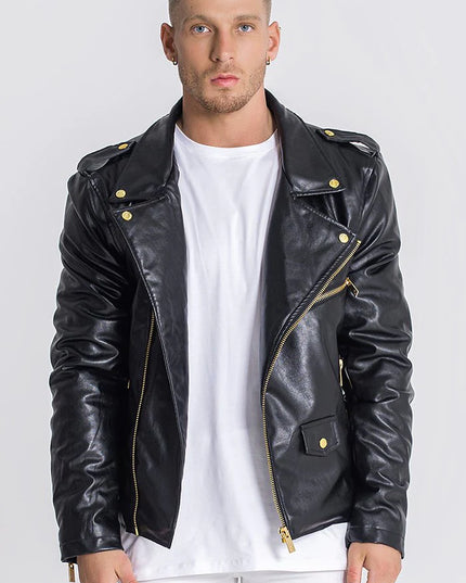 GK Lux Black Opulence Biker Jacket-Clothing - Men-Gianni Kavanagh-Urbanheer