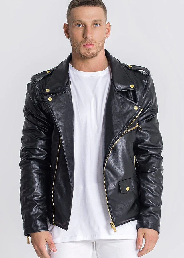 GK Lux Black Opulence Biker Jacket-Clothing - Men-Gianni Kavanagh-Urbanheer