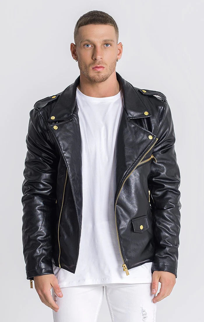 GK Lux Black Opulence Biker Jacket-Clothing - Men-Gianni Kavanagh-Urbanheer