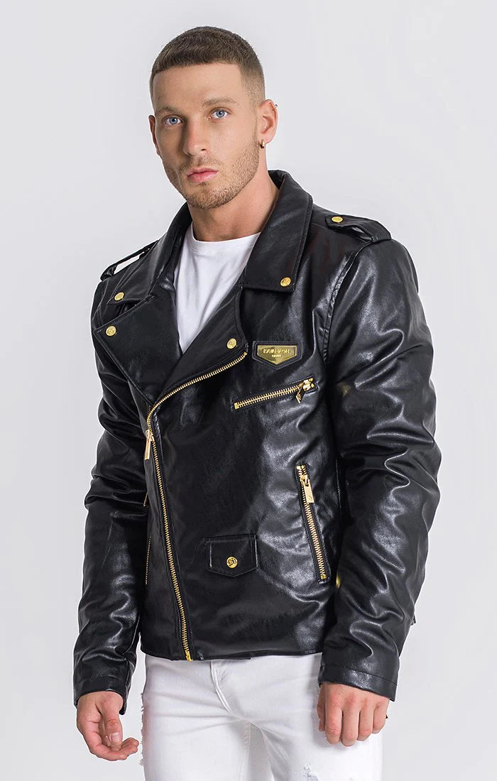 GK Lux Black Opulence Biker Jacket-Clothing - Men-Gianni Kavanagh-Urbanheer