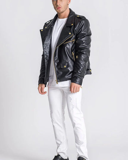 GK Lux Black Opulence Biker Jacket-Clothing - Men-Gianni Kavanagh-Urbanheer