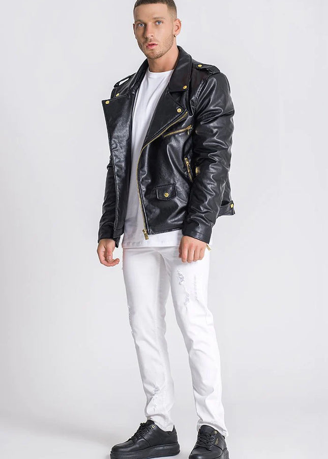 GK Lux Black Opulence Biker Jacket-Clothing - Men-Gianni Kavanagh-Urbanheer