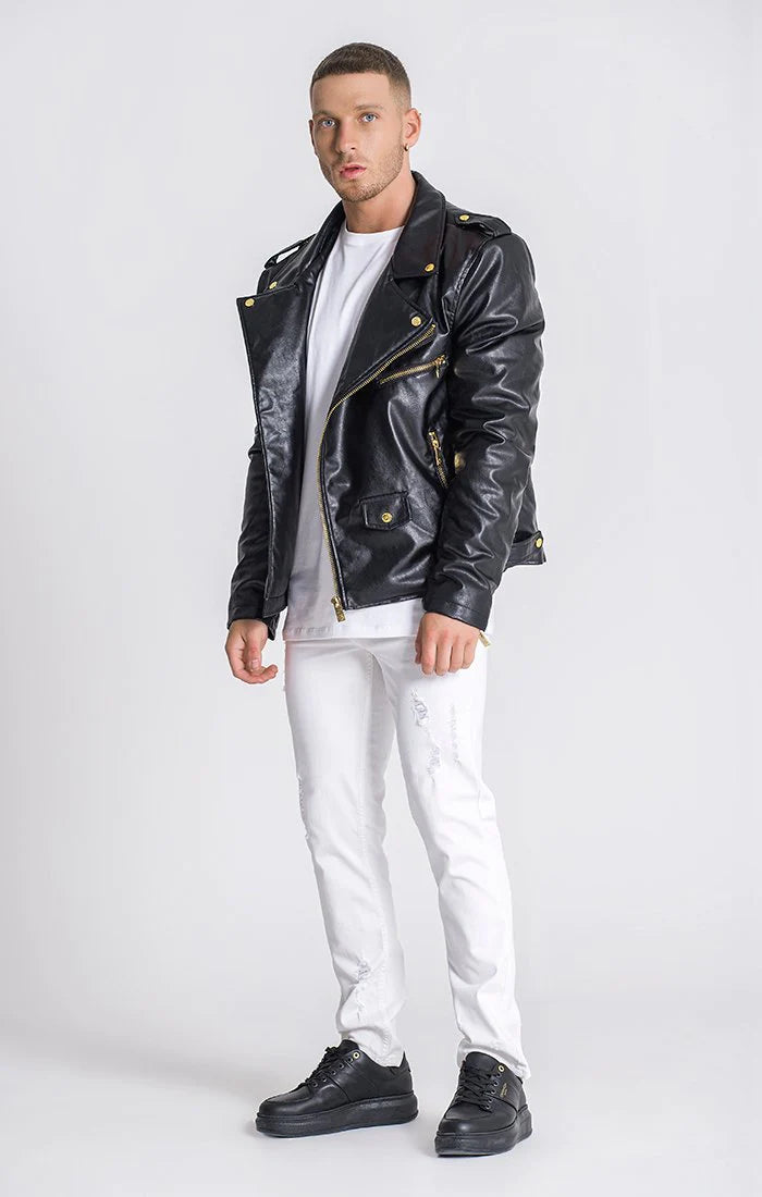 GK Lux Black Opulence Biker Jacket-Clothing - Men-Gianni Kavanagh-Urbanheer