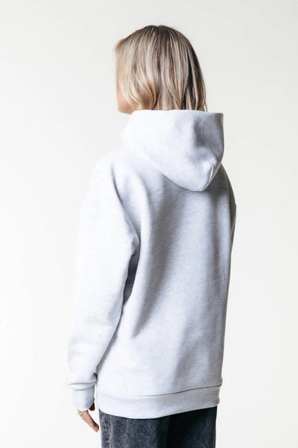 Bold Embro Logo Hoodie | Light Grey Melange