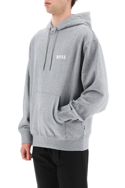 Boss rubberized logo detail hoodie-Boss-s-Grey-Urbanheer