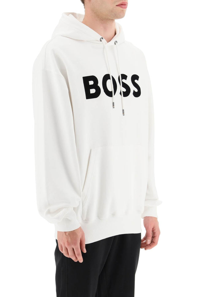 Boss 'sullivan' logo hoodie-men > clothing > t-shirts and sweatshirts > sweatshirts-Boss-l-White-Urbanheer