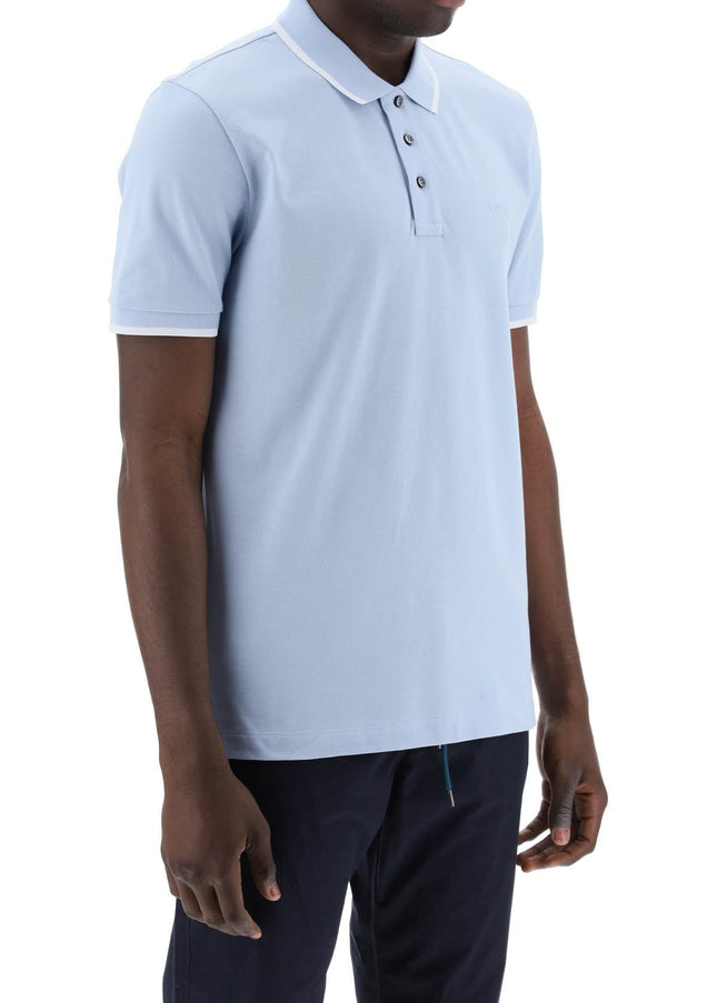 Boss polo shirt with contrasting edges Light blue-Men Polo-Boss-S-Urbanheer