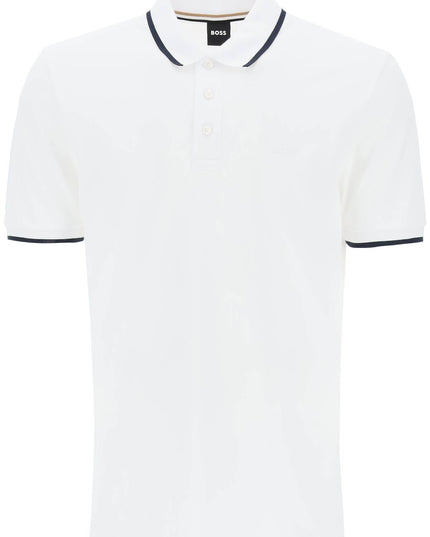 Boss polo shirt with contrasting edges White-Men Polo-Boss-S-Urbanheer