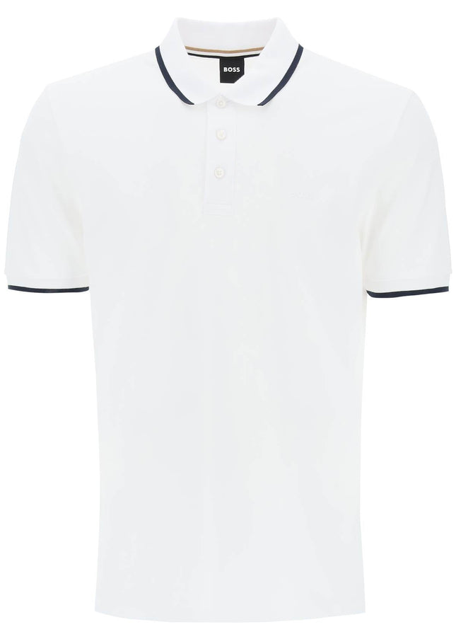 Boss polo shirt with contrasting edges White-Men Polo-Boss-S-Urbanheer