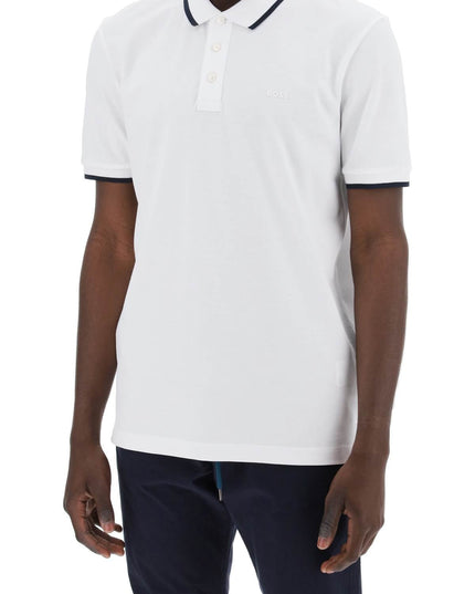 Boss polo shirt with contrasting edges White-Men Polo-Boss-Urbanheer