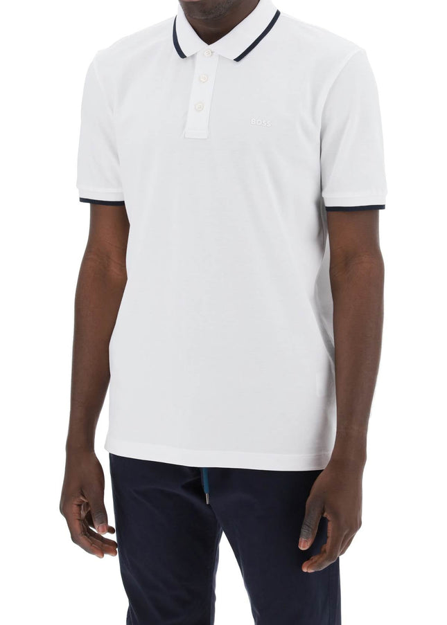 Boss polo shirt with contrasting edges White-Men Polo-Boss-Urbanheer