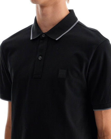 Boss slim fit piqué polo shirt with tipped