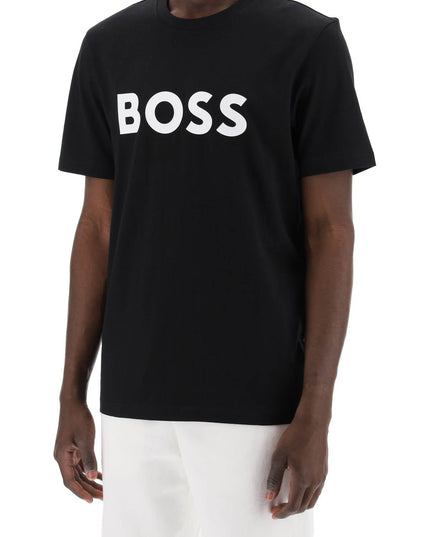 Boss tiburt 354 logo print t-shirt Black-T-Shirt-Boss-Urbanheer