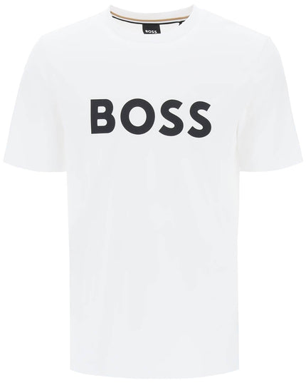 Boss tiburt 354 logo print t-shirt White-T-Shirt-Boss-S-Urbanheer