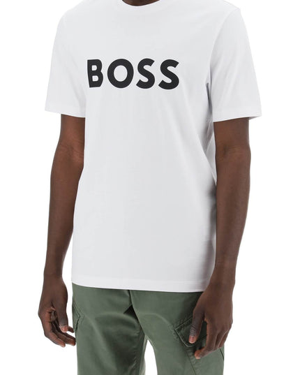 Boss tiburt 354 logo print t-shirt White-T-Shirt-Boss-Urbanheer