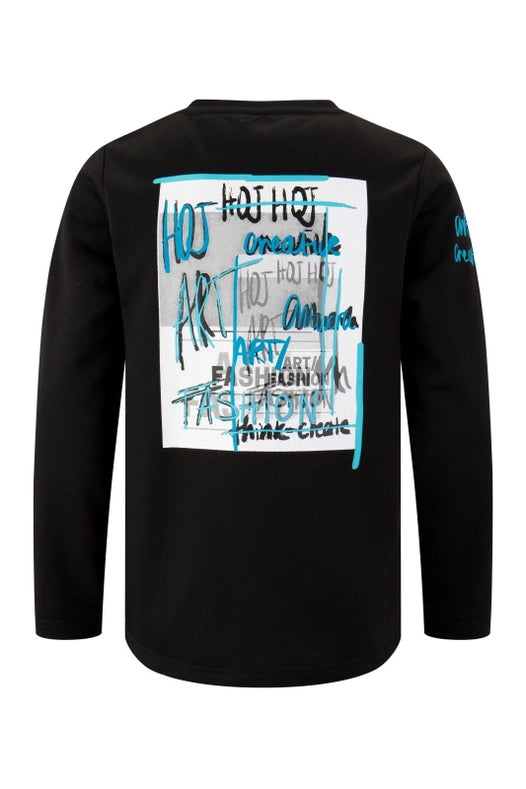 Boys Black Long Sleeved ‘Create Fashion’ Top