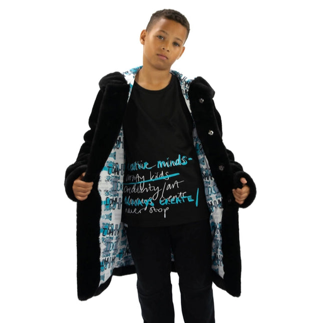 Boys 'art' Long Sleeved Top Junior Soft Cotton Long Sleeved T-Shirt with Blue Print