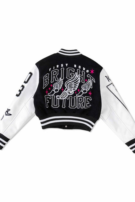 Bright Future Cropped Varsity Jacket