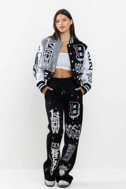 Bright Future Cropped Varsity Jacket