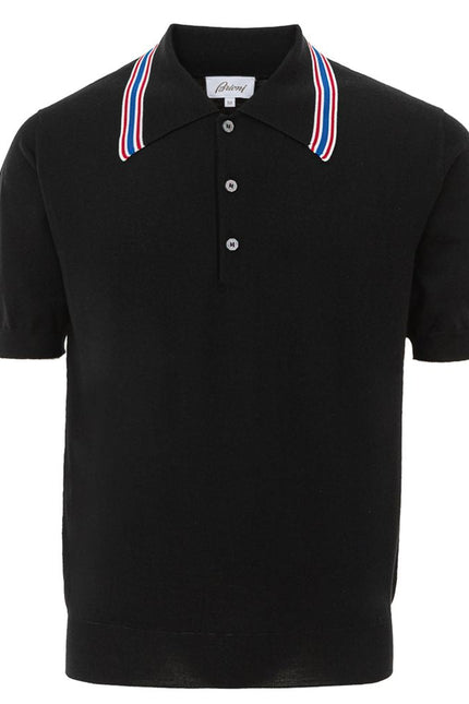 Brioni Black Wool Polo Shirt