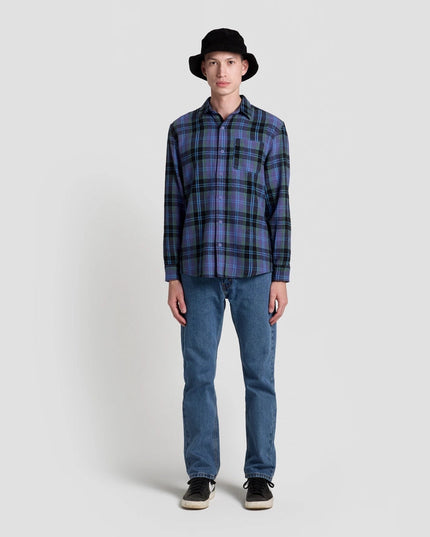 Brohm Plaid Mid-Weight Long Sleeve Shirt Purple