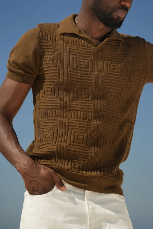 Brown Mosaic Polo