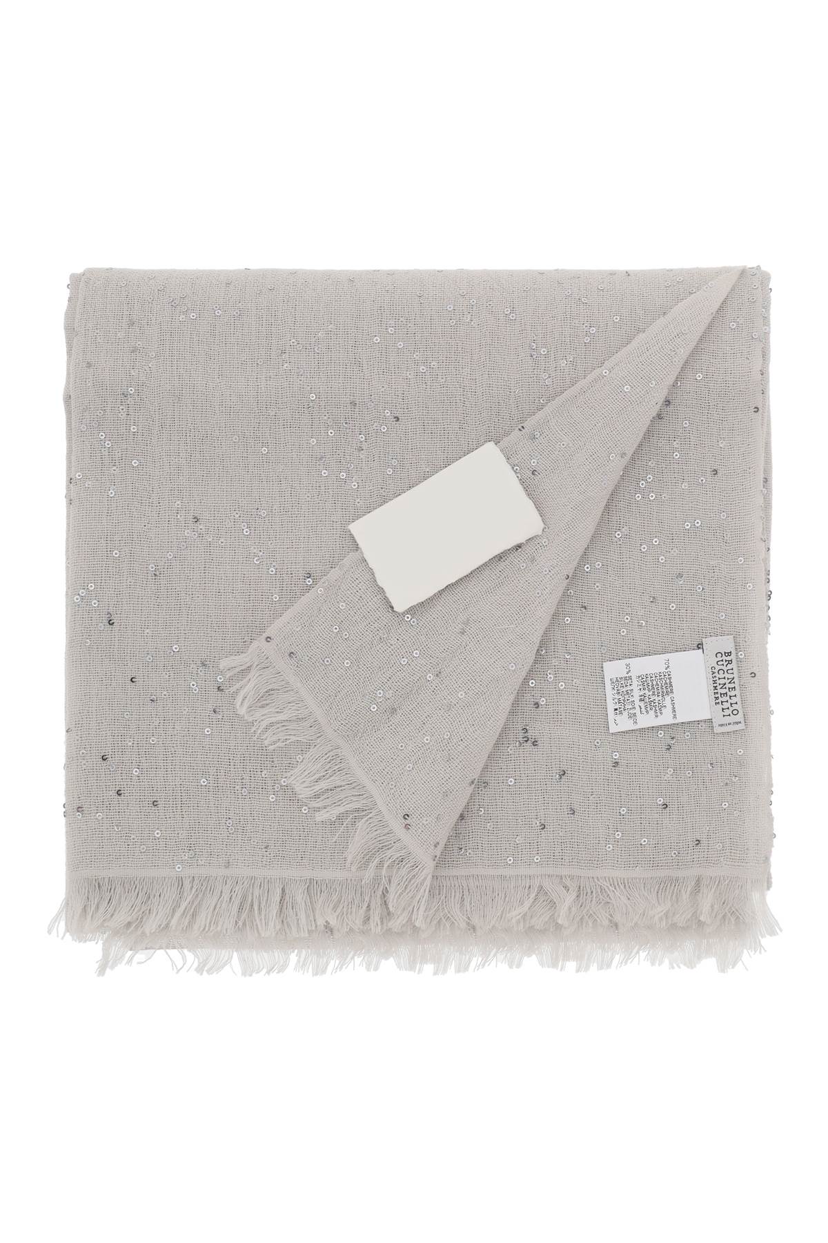 Brunello cucinelli "cashmere and silk scarf for-women > accessories > scarves and gloves > scarves-Brunello Cucinelli-os-Grey-Urbanheer