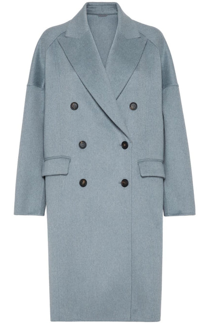 Brunello Cucinelli Coats Clear Blue